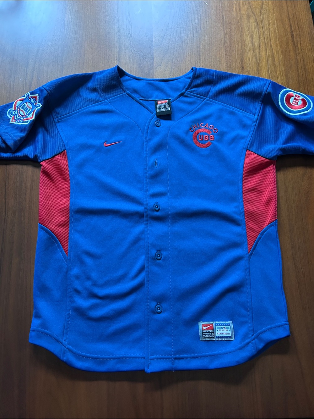 Chicago Cubs Youth M Nike Blue & Red Baseball Jersey